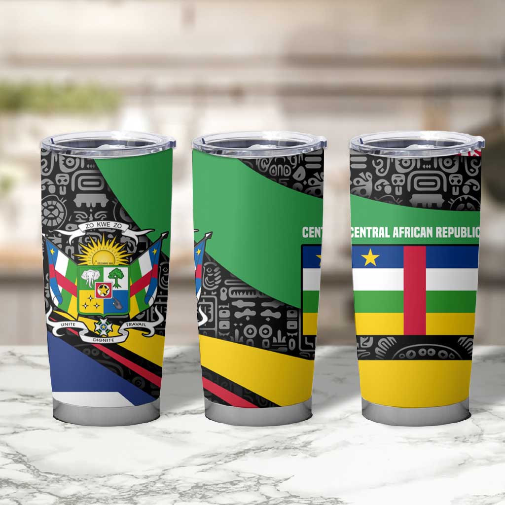 Central African Republic Tumbler Cup Multicolor Tribal Design - African Pride