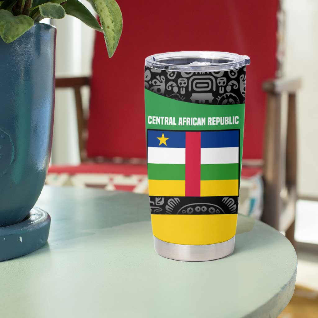 Central African Republic Tumbler Cup Multicolor Tribal Design - African Pride