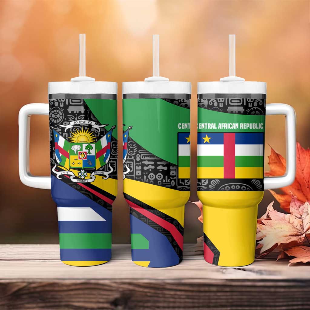Central African Republic Tumbler With Handle Multicolor Tribal Design - African Pride