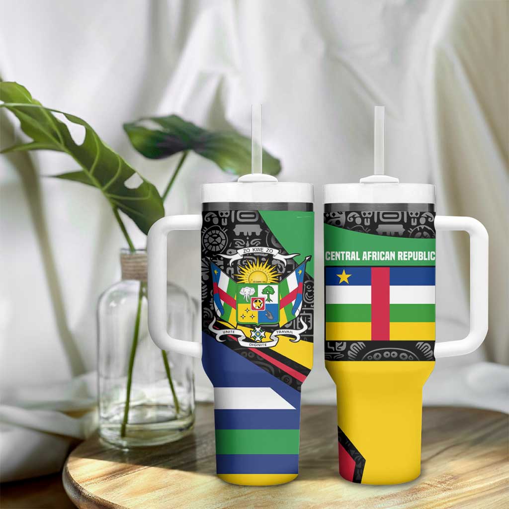 Central African Republic Tumbler With Handle Multicolor Tribal Design - African Pride