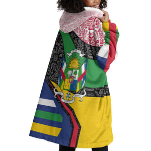 Central African Republic Wearable Blanket Hoodie Multicolor Tribal Design - African Pride