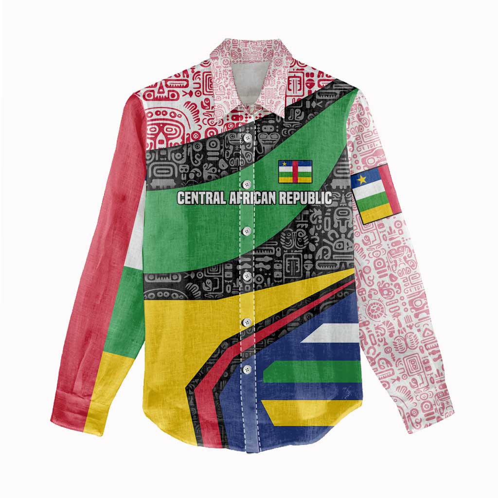 Central African Republic Women Casual Shirt Multicolor Tribal Design - African Pride