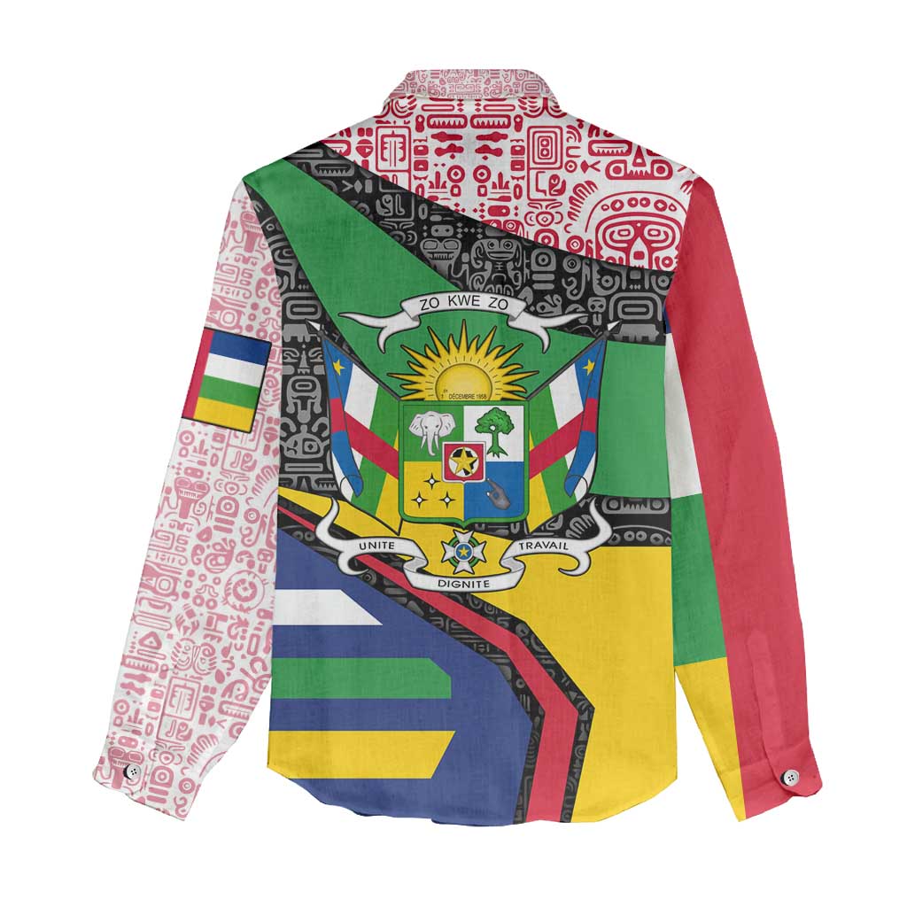 Central African Republic Women Casual Shirt Multicolor Tribal Design - African Pride