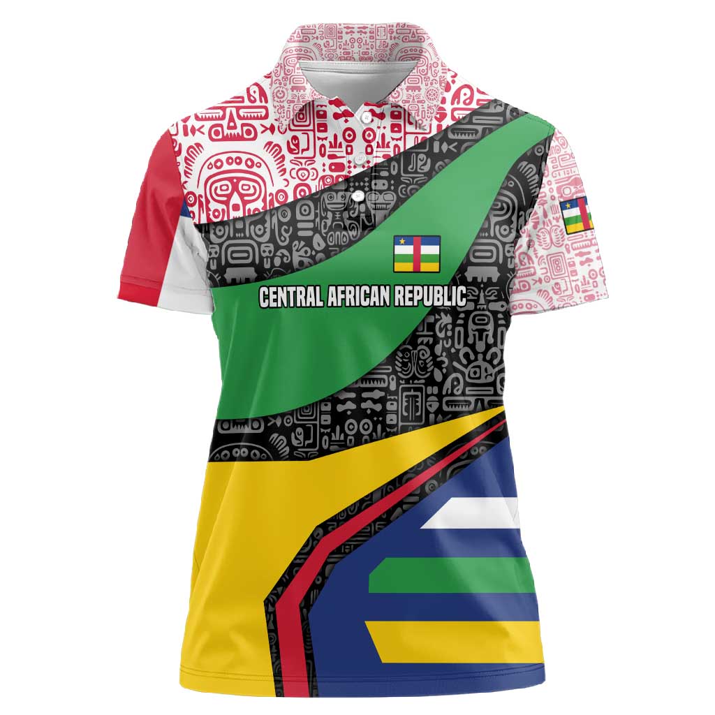 Central African Republic Women Polo Shirt Multicolor Tribal Design - African Pride