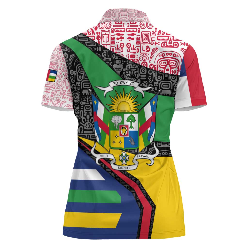Central African Republic Women Polo Shirt Multicolor Tribal Design - African Pride
