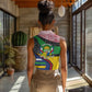 Central African Republic Women Sleeveless Polo Shirt Multicolor Tribal Design - African Pride