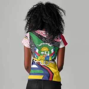 Central African Republic Women V-Neck T-Shirt Multicolor Tribal Design - African Pride