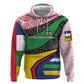 Central African Republic Zip Hoodie Multicolor Tribal Design - African Pride