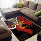 Central African Republic Area Rug Red Black Nature Design and Buffalo - African Pride