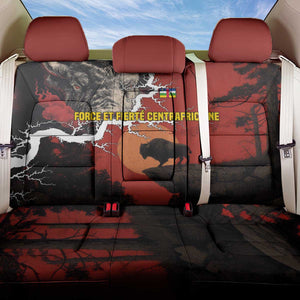 Central African Republic Back Car Seat Cover Red Black Nature Design and Buffalo - African Pride