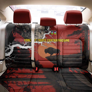 Central African Republic Back Car Seat Cover Red Black Nature Design and Buffalo - African Pride