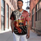 Central African Republic Baseball Jersey Red Black Nature Design and Buffalo - African Pride