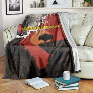 Central African Republic Blanket Red Black Nature Design and Buffalo - African Pride