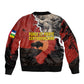 Central African Republic Bomber Jacket Red Black Nature Design and Buffalo - African Pride