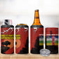 Central African Republic 4 in 1 Can Cooler Tumbler Red Black Nature Design and Buffalo - African Pride