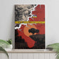 Central African Republic Canvas Wall Art Red Black Nature Design and Buffalo - African Pride