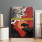 Central African Republic Canvas Wall Art Red Black Nature Design and Buffalo - African Pride