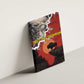 Central African Republic Canvas Wall Art Red Black Nature Design and Buffalo - African Pride