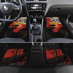Central African Republic Car Mats Red Black Nature Design and Buffalo - African Pride