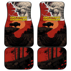 Central African Republic Car Mats Red Black Nature Design and Buffalo - African Pride