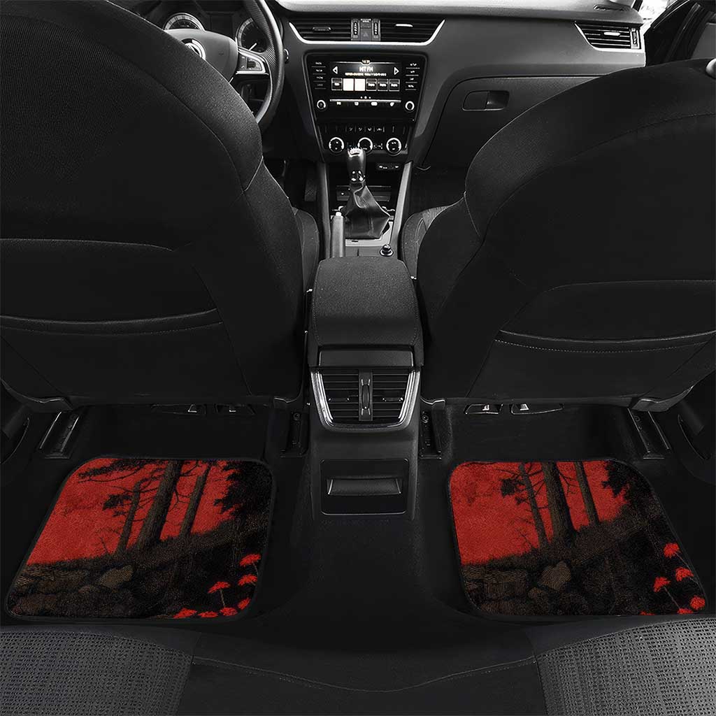 Central African Republic Car Mats Red Black Nature Design and Buffalo - African Pride