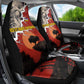 Central African Republic Car Seat Cover Red Black Nature Design and Buffalo - African Pride