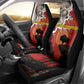 Central African Republic Car Seat Cover Red Black Nature Design and Buffalo - African Pride