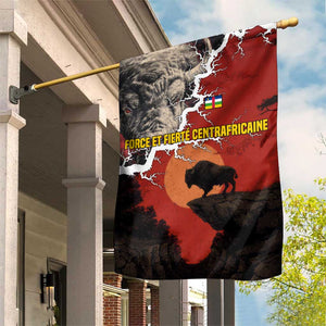 Central African Republic Garden Flag Red Black Nature Design and Buffalo - African Pride