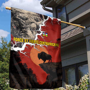 Central African Republic Garden Flag Red Black Nature Design and Buffalo - African Pride