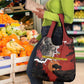 Central African Republic Grocery Bag Red Black Nature Design and Buffalo - African Pride