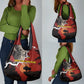 Central African Republic Grocery Bag Red Black Nature Design and Buffalo - African Pride