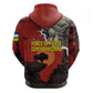 Central African Republic Hoodie Red Black Nature Design and Buffalo - African Pride