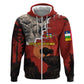 Central African Republic Hoodie Red Black Nature Design and Buffalo - African Pride