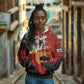 Central African Republic Hoodie Red Black Nature Design and Buffalo - African Pride