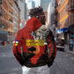 Central African Republic Hoodie Red Black Nature Design and Buffalo - African Pride