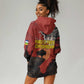 Central African Republic Hoodie Dress Red Black Nature Design and Buffalo - African Pride