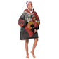 Central African Republic Kid Wearable Blanket Hoodie Red Black Nature Design and Buffalo - African Pride
