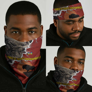 Central African Republic Neck Gaiter Red Black Nature Design and Buffalo - African Pride