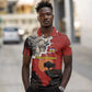 Central African Republic Polo Shirt Red Black Nature Design and Buffalo - African Pride