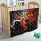 Central African Republic Quilt Red Black Nature Design and Buffalo - African Pride