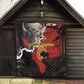 Central African Republic Quilt Red Black Nature Design and Buffalo - African Pride