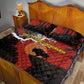Central African Republic Quilt Bed Set Red Black Nature Design and Buffalo - African Pride