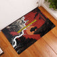 Central African Republic Rubber Doormat Red Black Nature Design and Buffalo - African Pride