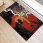 Central African Republic Rubber Doormat Red Black Nature Design and Buffalo - African Pride