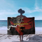 Central African Republic Sarong Red Black Nature Design and Buffalo - African Pride