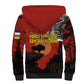 Central African Republic Sherpa Hoodie Red Black Nature Design and Buffalo - African Pride
