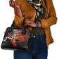 Central African Republic Shoulder Handbag Red Black Nature Design and Buffalo - African Pride