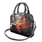 Central African Republic Shoulder Handbag Red Black Nature Design and Buffalo - African Pride