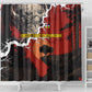 Central African Republic Shower Curtain Red Black Nature Design and Buffalo - African Pride