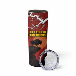 Central African Republic Skinny Tumbler Red Black Nature Design and Buffalo - African Pride